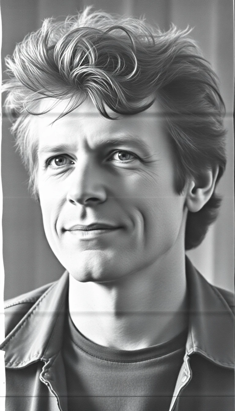 A grainy, vintage-style photo of Stephen King